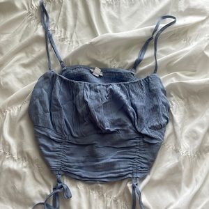 purple-blue tank top w/ ruching